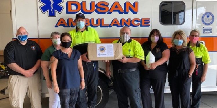 Pictured, from left to right, are: Deputy Director Joshua McMinns, Paramedic Dave Mulhollem, EMT Neil Bloom, Director of Compliance and Education Dawn Buck and Paramedic Janet Anderson. (Provided photo)