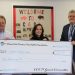 Pictured is CCCF Executive Director Mark McCracken presenting 2019 CCCF grant award to Sherry Skidmore from Community Guidance Center and CASD Superintendent Terry Struble for the Bison Outreach Project. (Provided photo)