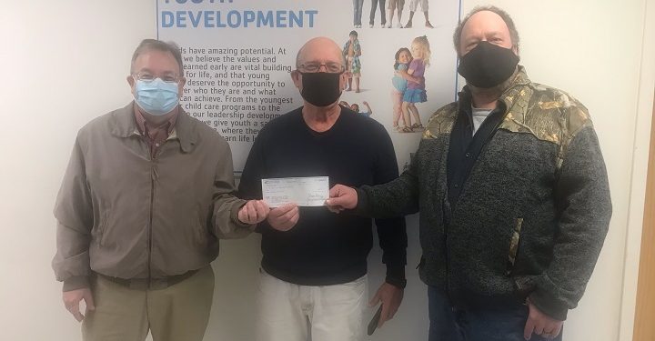 Clearfield County Charitable Foundation presents a check to the Mo Valley YMCA Anti-Hunger Program.   Pictured, from left, are: Mark McCracken, executive director, CCCF; Mel Curtis, Mo Valley YMCA director; and John Harpster, CCCF board member. (Provided photo)