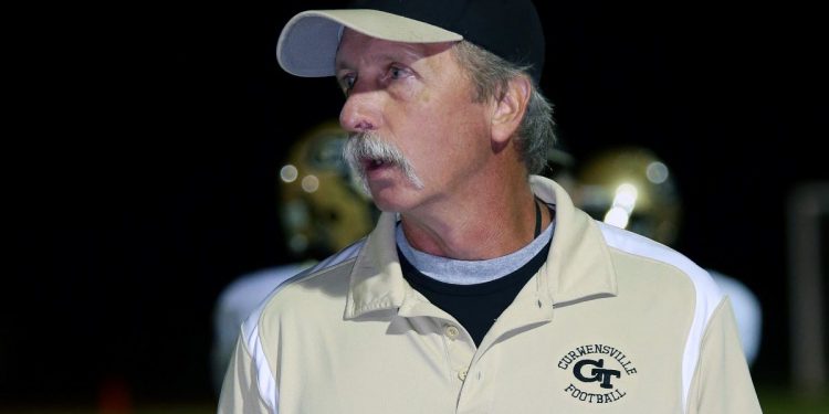 Photo of Andy Evanko coaching against Coudersport in 2014. Photo by Paul Burdick.