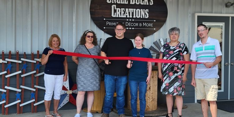 Pictured, from left to right, are: Maureen Briskar and Dottie Spera, both of CRC; Owners Kevin and Lara Legenski; CRC Main Street Manager, Loretta Wagner; and Joe Ianaro, friend of owners. (Provided photo)