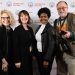 Members of the Bellisario College team that make the Centre Film Festival possible — as they have since the inaugural event in 2019, when this picture was taken — include (from left): Pearl Gluck, Tasha Boujaily, Renea Nichols and Curt Chandler. Image: Penn State