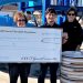 Presenting a 2021 CCCF Grant to the Clearfield Swimming Pool Association is CCCF Executive Director Mark McCracken with Pool Association members, Margaret “Lady” Putt, Pool Association Vice President; Tristen Buck, pool manager; Becky Johnson, Pool Association treasurer; and Brian Marshall, Pool Association president, pictured with one of the new replacement filters.    Accepting the grant, Marshall said: “The Clearfield Swimming Pool Association appreciates the $3,000 grant award from the Clearfield County Charitable Foundation. The grant will help the association pay the cost of much-needed new covers for the pool filters, which should last about 20 years.  The support of the community, including the foundation, helps keep the pool affordable for the people of Clearfield County.” (Provided photo)