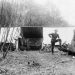 Photo was taken near Medix in north central Clearfield County. Ira Waite is pictured on the right. Photo was taken in 1920.