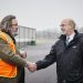 Pennsylvania Gov. Tom Wolf greets UPS employee Tom Wolfe on Thursday, Feb. 24, 2022, while he tours the construction site of the UPS Northeast Regional Hub in Middletown.

Commonwealth Media Services