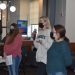 Left to right, students Alena Keen, Nicolette Bossard, and Linsea Paradis represented Penn State DuBois Engineering programs at the ‘Girls Exploring Engineering Day’ event hosted at the NCPA LaunchBox.