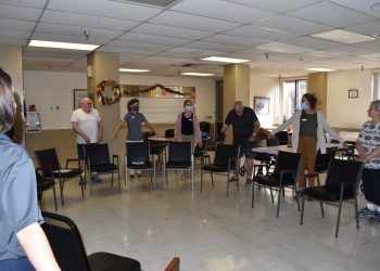 OTA students leading a recent fall prevention program for area seniors at St. Michael’s Terrace Senior Living Community in DuBois.