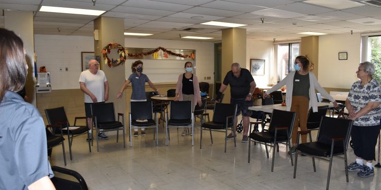 OTA students leading a recent fall prevention program for area seniors at St. Michael’s Terrace Senior Living Community in DuBois.