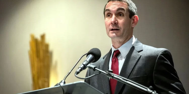 Pennsylvania Auditor General Eugene DePasquale speaks Oct. 28, 2019, during a news conference about pension contributions.

Photo courtesy of Commonwealth Media Services