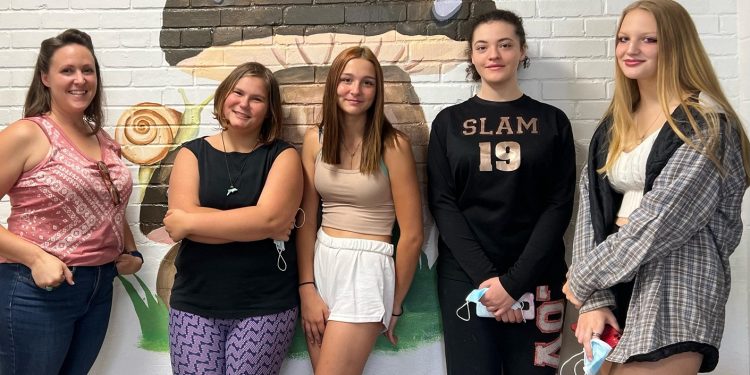 Pictured, from left, are Ms. Rachel Steffan, Ashleigha Grossi, Breanna Rinehart, Shaela Gillen and Carly Watro. Not pictured is Gabrielle Cole.