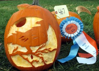 A winning jack-o'-lantern from a past pumpkin festival at The Arboretum at Penn State. This year's contest and display will take place Oct. 7 and 8. Credit: The Arboretum at Penn State / Penn State. Creative Commons