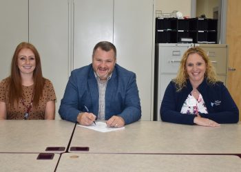 Pictured, from left, are: Tonya Saggese, CCCTC director of Practical Nursing; Fred Redden, CCCTC executive director; and Amber Weis, PHR, SHRM-CP, assistant vice president, Physician Network for Penn Highlands Healthcare.