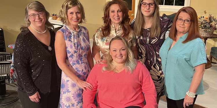 Pictured, standing from left to right, are Dawn Deppe, Wendy Cline, Beth Shaffer, Jaycee Wood and Janet Donahue.  Sitting is Danielle Rishell.  Photo is by Mason Strouse.