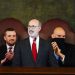 Democratic Gov. Tom Wolf delivers his budget address for the 2022-23 fiscal year to a joint session of the Pennsylvania House and Senate in Harrisburg, Pa., Tuesday, Feb. 8, 2022. Wolf is accompanied by House Speaker Bryan Cutler, R-Lancaster, left, and Lt. Gov. John Fetterman.

AP Photo / Matt Rourke