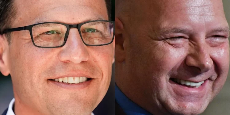 Josh Shapiro (left) and Doug Mastriano are candidates for governor in Pennsylvania.

AP Photos / File