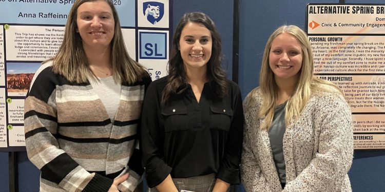 Penn State DuBois students Brook Grove, Anna Raffeinner and Brianna Shaw presented at the Student Engagement Expo which was held on Nov. 9 at University Park.

Credit: Penn State