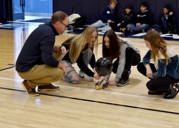 Students prepare to start their vehicle in the distance race at the PAW Center during STEAM Day at Penn State DuBois, under the guidance of Brad Lashinsky, program director for the North Central PA LaunchBox powered by Penn State DuBois.

Credit: Penn State