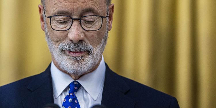 Pennsylvania Governor Tom Wolf, whose transparency promises have fallen short, speaks at a school in Philadelphia, PA. Jose F. Moreno/ Philadelphia Inquirer