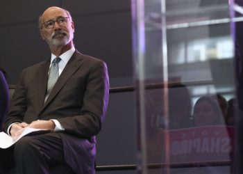 Pennsylvania Gov. Tom Wolf, seen here at a rally for his successor, Attorney General Josh Shapiro, said he will second-guess himself until the day he dies on his COVID-19 policies.

HEATHER KHALIFA / Philadelphia Inquirer