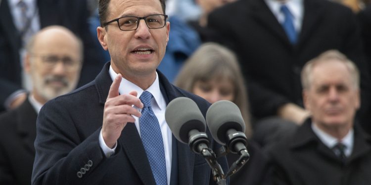 Pennsylvania Gov. Josh Shapiro, who has already made many of his cabinet picks, makes his inaugural address at the state Capitol in Harrisburg.

Tom Gralish / Philadelphia Inquirer