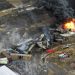 In this photo taken with a drone, portions of a Norfolk Southern freight train that derailed the previous night in East Palestine, Ohio, remain on fire at mid-day on Feb. 4, 2023. Transportation Secretary Pete Buttigieg announced a package of reforms to improve safety Tuesday, Feb. 21 — two days after he warned the railroad responsible for the derailment, Norfolk Southern, to fulfill its promises to clean up the mess just outside East Palestine, and help the town recover.

Gene J. Puskar | AP Photo