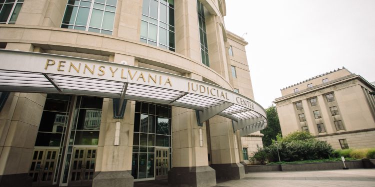 The Pennsylvania Judicial Center, located in Harrisburg, is the home of the Commonwealth Court.

Kent M. Wilhelm / Spotlight PA