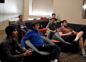 Students taking part in the first esports game night in the gaming lounge in the PAW Center on campus at Penn State DuBois

Credit: Penn State