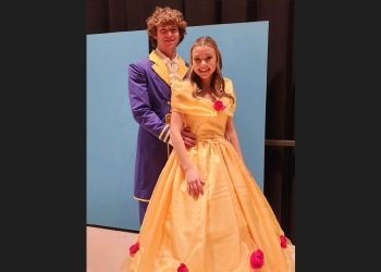 Pictured are Sam Shipley as Beast and Olivia Williams as Belle in Moshannon Valley Drama Club’s upcoming performance of Beauty and the Beast.
