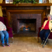 The longest-term resident of the Dimeling Senior Residence Carol Woods, right, can be seen with her friend Phyllis Bauman, left, most afternoons visiting with other residents in the lobby.