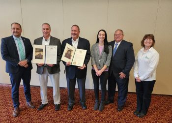 Timberland Federal Credit Union recently received citations from the Pennsylvania Senate and House of Representatives on 50 years of service.  Pictured left to right is Senator Wayne Langerholc, Jr., Shane Pentz TFCU Executive Vice-President/Chief Financial Officer, Kelly Marsh TFCU Vice-President Business Development, Heidi Hutton TFCU Lending Consultant, State Representative Mike Armanini, and Cindy Pentz TFCU Membership Relationship Officer. (Provided Photo).