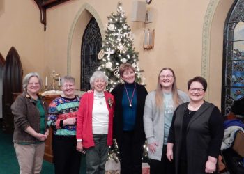 Some of the members of the Sandy Lick Mountain Dulcimer players following a performance at Christmas. From left are Sue Stapleton of Reynoldsville, Leah Crosley of Sabula, Ginny Schott, of DuBois, Chris Meir of Treasure Lake, Lillian Neff of Curwensville and Melissa Neff of Curwensville.