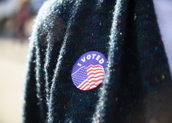 A Pennsylvania voter in Camp Hill wears an I Voted sticker on Election Day, Nov. 8, 2022.

Amanda Berg / For Spotlight PA