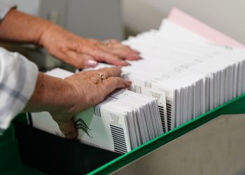 Mail-in ballots are sorted in Allentown, Pa. in 2022. A new bill would give counties more time to prep these ballots.

Matt Smith / For Spotlight PA