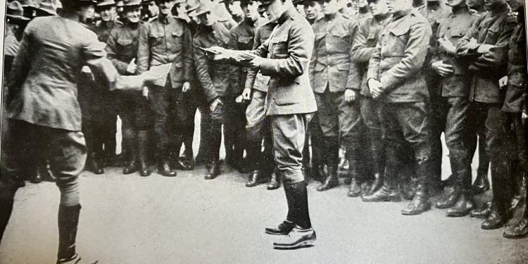 Mail call for soldiers during World War I. Source - Collier's Photographic History of the World's War book.