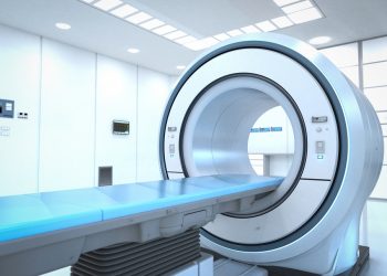 3d rendering mri scan machine or magnetic resonance imaging scan device