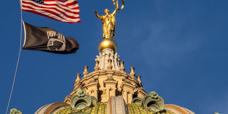 The 1906 beaux arts state capitol building in Harrisburg on Feb. 21, 2023.

Tom Gralish / Philadelphia Inquirer