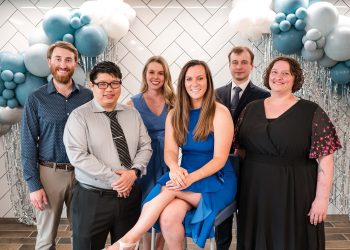 The fourth class of graduates from the Penn Highlands Graduate Medical Education program. Pictured from left to right are Conner Hosner, MD, Jonathan Soekamto, DO, Alexis Zimmerman, DO, Kaylin Strauser-Curtis, DO, Alexander Westcott, DO, and Kaylin Darling, MD.
