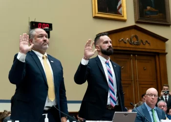 IRS Supervisory Special Agent Gary Shapley, left, and Joseph Ziegler, an IRS Agent with the criminal investigations division, are sworn in at a House Oversight and Accountability Committee hearing with IRS whistleblowers, Wednesday, July 19, 2023, in Washington.

Stephanie Scarbrough