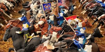 Handmade clay cat figurines at Civil War Tails museum in Gettysburg, PA.

Civil War Tails