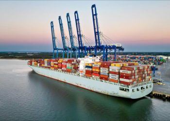A container ship docked at the Port of Charleston, South Carolina. 

Facebook / South Carolina Ports Authority