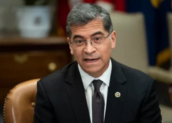 Health and Human Services Secretary Xavier Becerra speaks in the Roosevelt Room of the White House, Wednesday, April 12, 2023, in Washington.

(AP Photo/Evan Vucci)