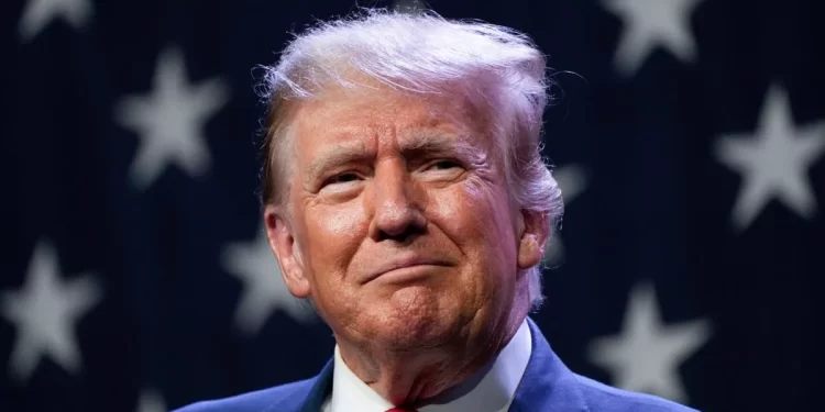 Republican presidential candidate former president Donald Trump speaks at the Republican Party of Iowa's 2023 Lincoln Dinner in Des Moines, Iowa, July 28, 2023.

Charlie Neibergall | AP Photo