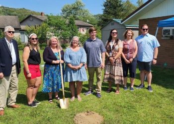 Pictured, from left to right, are: John Sobel, county commissioner; Stephanie Tarbay, Clearfield Borough Council; Angela Larson, Life Line director; Crystal Biggans, Anawim Ministries executive director; Kephart; Mary Tatum, county commissioner; Ann Jane Ross, Clearfield Borough Council; and Mason Strouse, Clearfield Borough mayor.

(Provided photo)