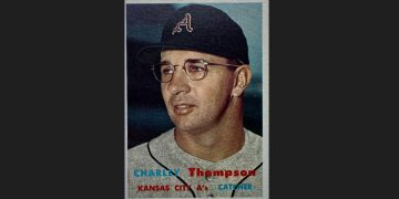 1958 TOPPS baseball card for Tim Thompson (source Clearfield County Historical Society archives)