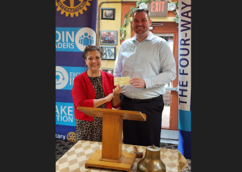 Pictured, left to right, is MRAAA Director of Development and Planning Bobbie Johnson, receiving a check from DuBois Rotary Club President Devon Vallies.