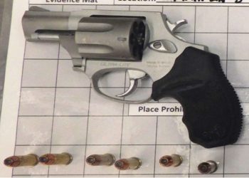 TSA SA stopped a woman from Mayport, Pa., with this loaded handgun among her carry-on items at the Pittsburgh International Airport security checkpoint on Sunday, Sept. 24. (ExploreJefferson)
