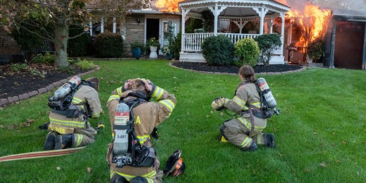 Firewomen of Alpha Fire Company in action.

Courtesy Alpha Fire Company