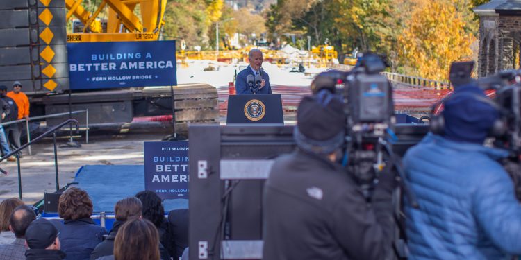 President Joe Biden at the site of the Fern Hollow Bridge collapse in Pittsburgh.

Commonwealth Media Services