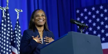 FILE - Laphonza Butler, President of EMILY's List, speaks during an event in Washington, Friday, June 23, 2023. California Gov. Gavin Newsom has named Butler to fill the U.S. Senate seat made vacant by Sen. Dianne Feinstein's death.

Susan Walsh / AP Photo