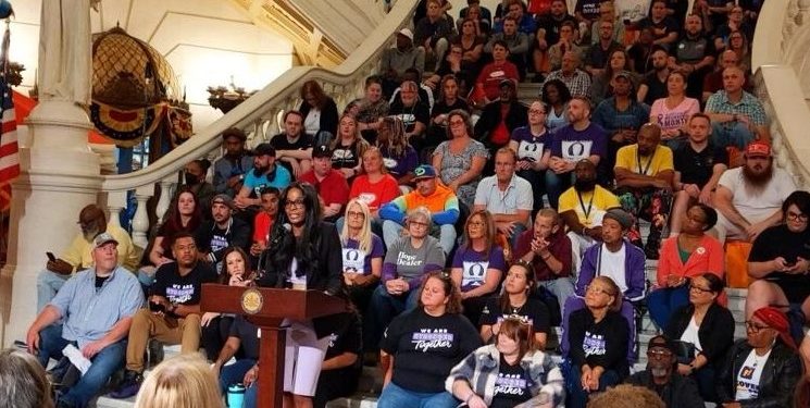 DDAP Secretary Latika Davis-Jones speaks at a recovery advocates rally at the Pennsylvania Capitol on September 19, 2023.

Anthony Hennen | The Center Square